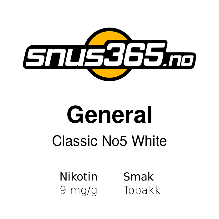 General Classic No5 White porsjon