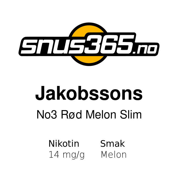 Jakobssons No3 Rød Melon Slim