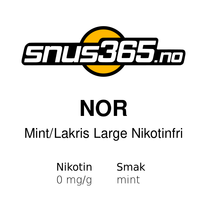 NOR Mint/Lakris Large Nikotinfri NOR Mint/Lakris Large Nikotinfri