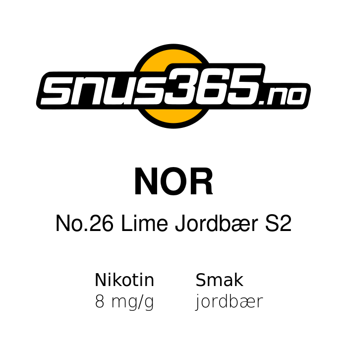 NOR No.26 Lime Jordbær S2 NOR No.26 Lime Jordbær S2