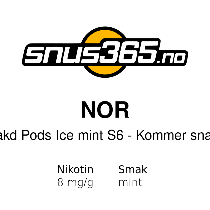 Nor Nakd Pods Ice mint S6 Nor Nakd Pods Ice mint S6