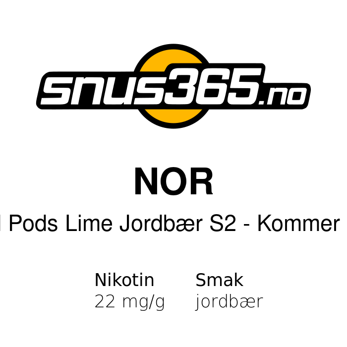 Nor Nakd Pods Lime Jordbær S2 Nor Nakd Pods Lime Jordbær S2