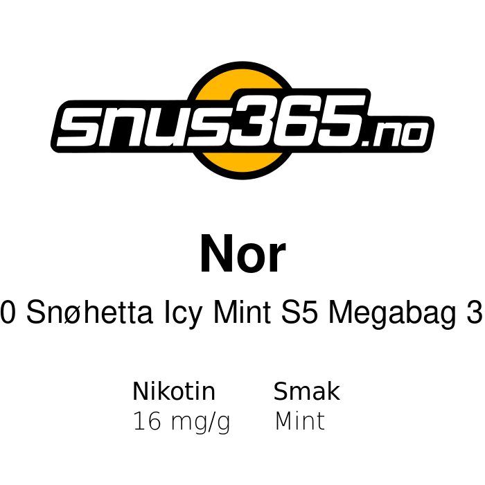 Nor No.20 Snøhetta Icy Mint S5 Megabag 300pk