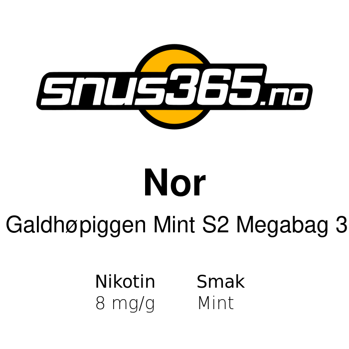 Nor No.3 Galdhøpiggen Mint S2 Megabag 300pk