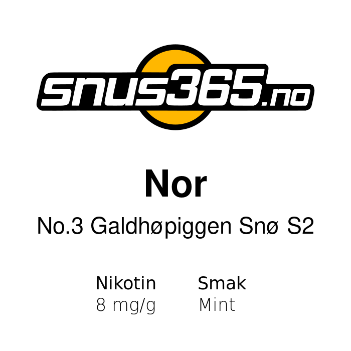 Nor No.3 Galdhøpiggen Snø S2