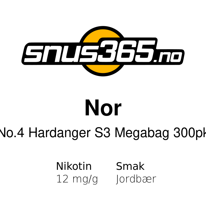 Nor No.4 Hardanger S3 Megabag 300pk