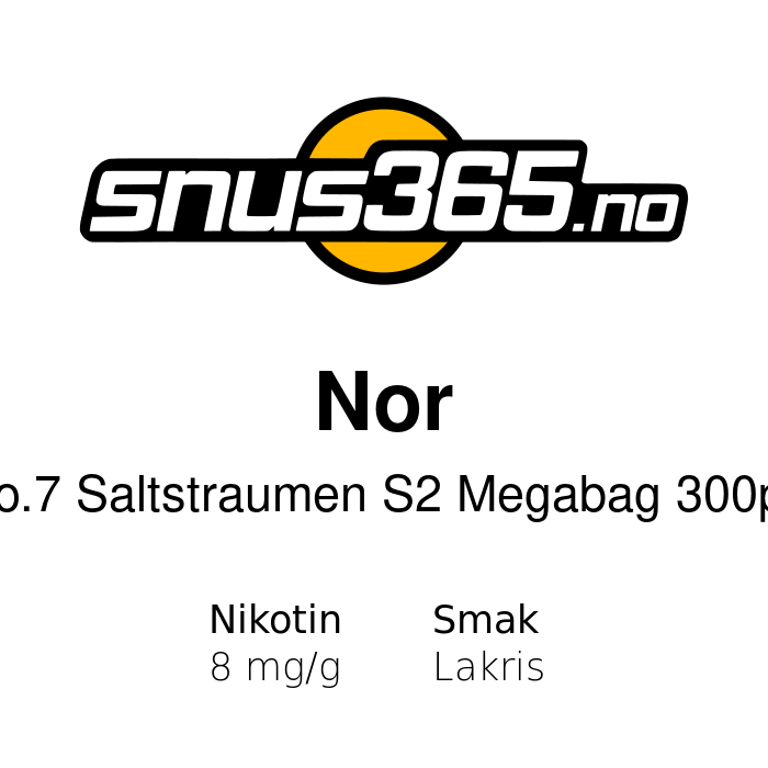 Nor No.7 Saltstraumen S2 Megabag 300pk