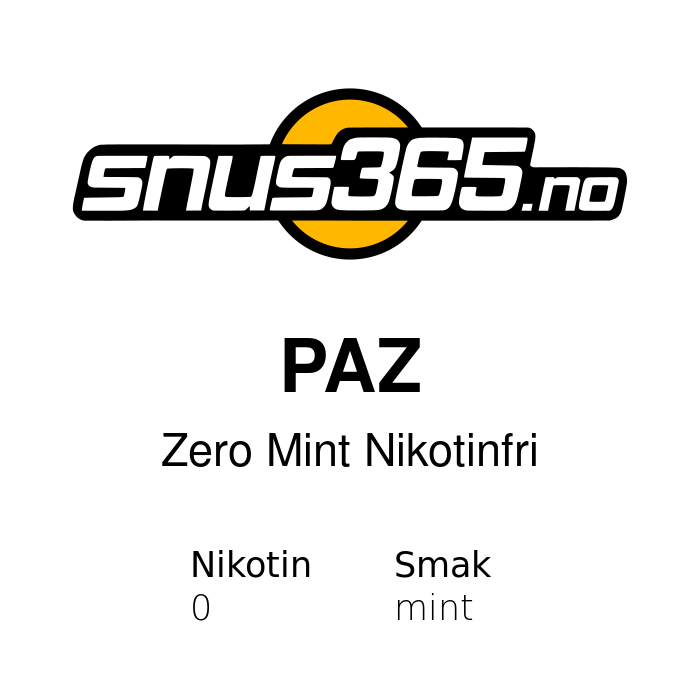 PAZ Zero Mint Nikotinfri