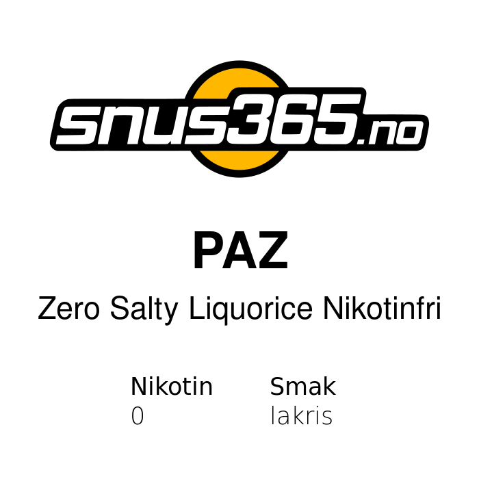 PAZ Zero Salty Liquorice Nikotinfri