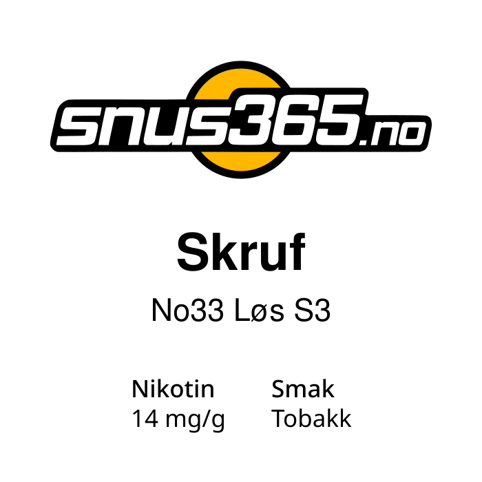Skruf No33 Løs S3