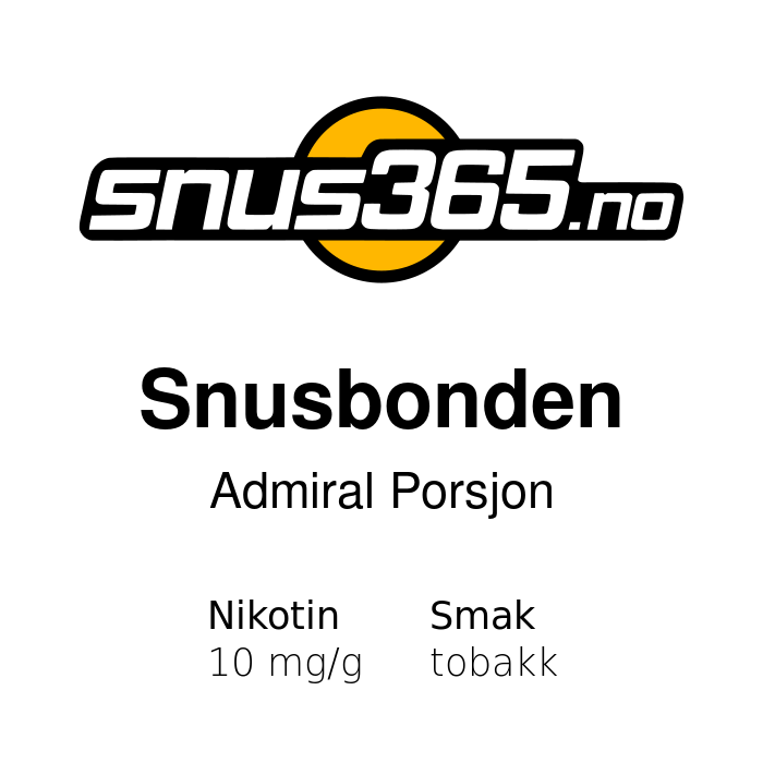 Snusbonden Admiral Porsjon