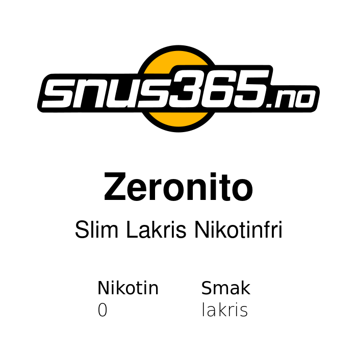 Zeronito Slim Lakris Nikotinfri