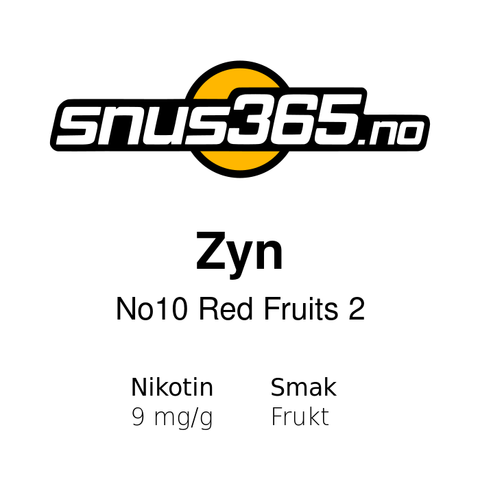 Zyn No10 Red Fruits 2