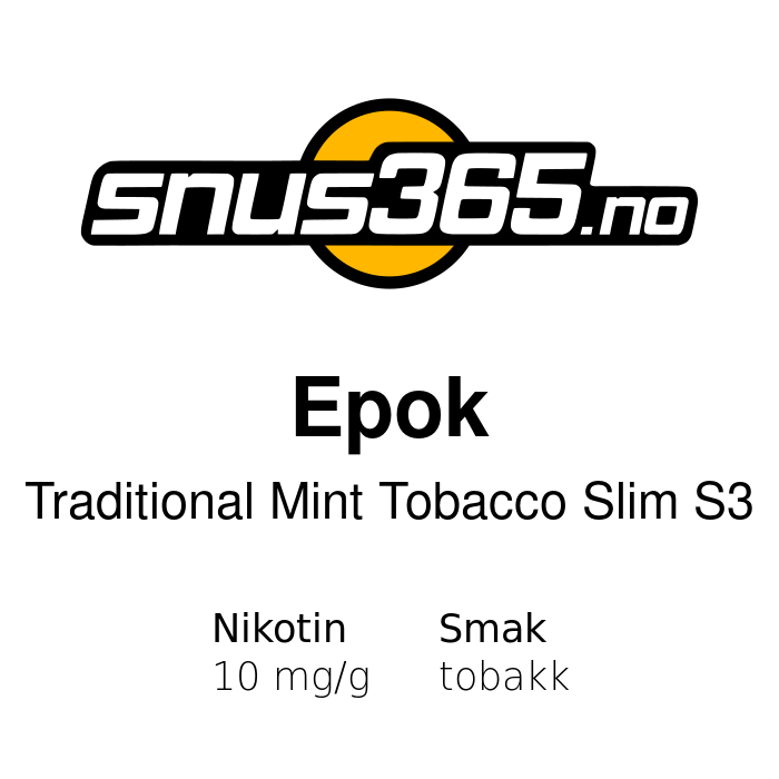 Epok Traditional Mint Tobacco Slim S3