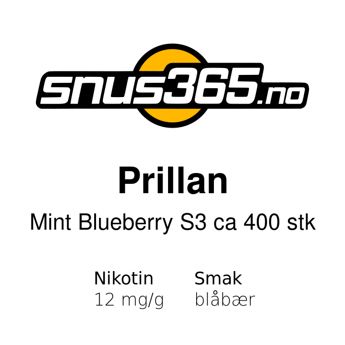 Prillan Mint Blueberry S3 ca 400 stk
